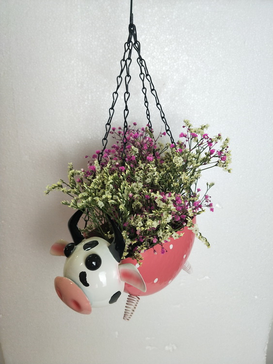 Cartoon Cow Flowerpot Chain Hanging