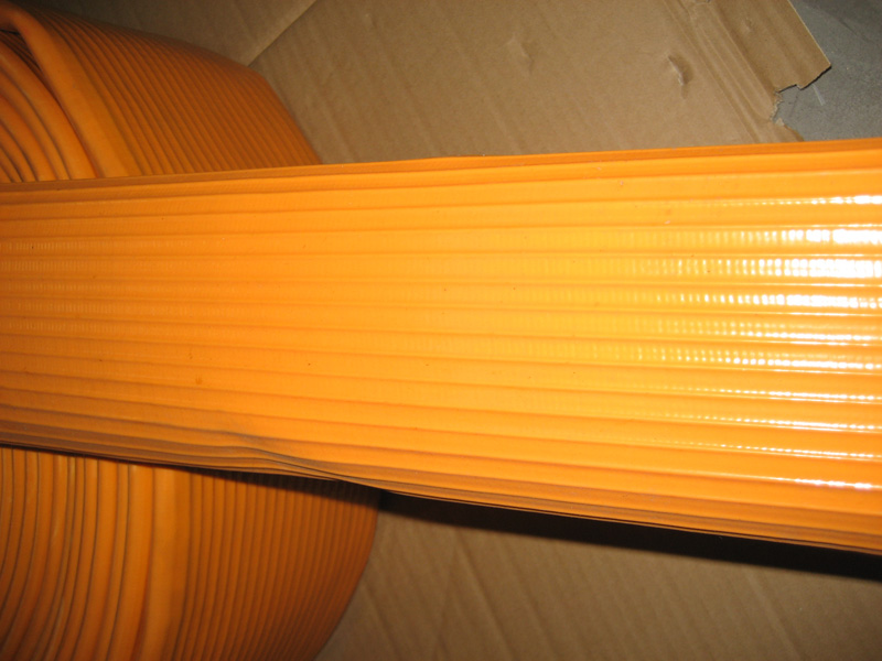Yellow Rubber covered fire hose