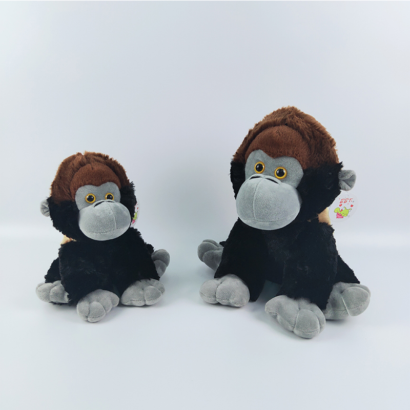 Plush sitting animal toy soft stuffed gorilla plush forest animal monkey toy