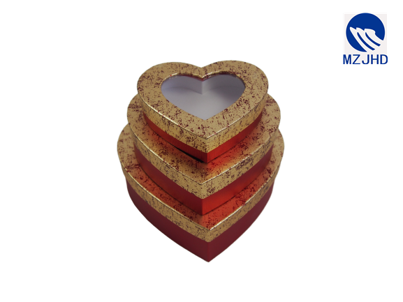 S/3 Heart Shape Window Paper Box