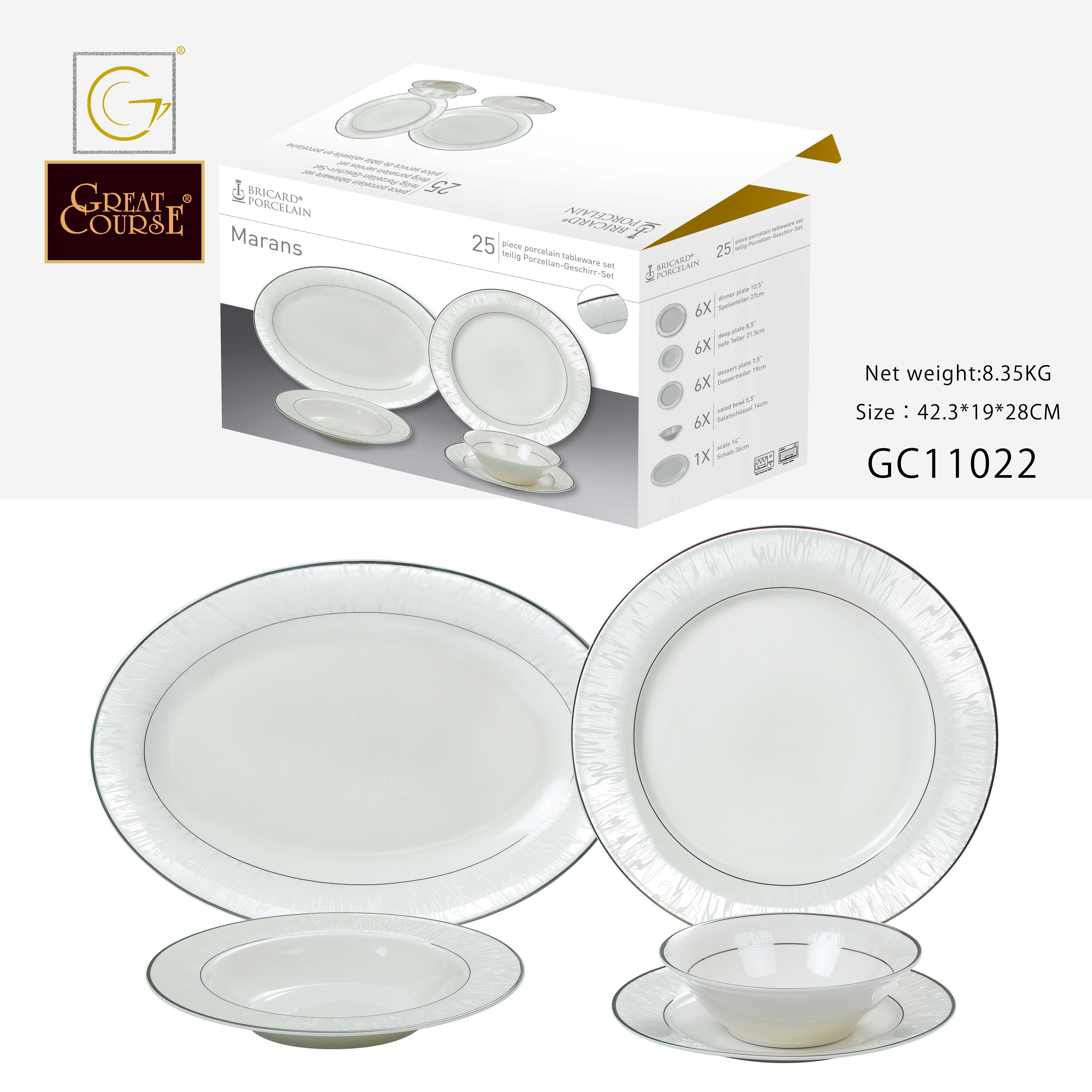25PCS ROUND SHAPE DINNER SET(new bone)