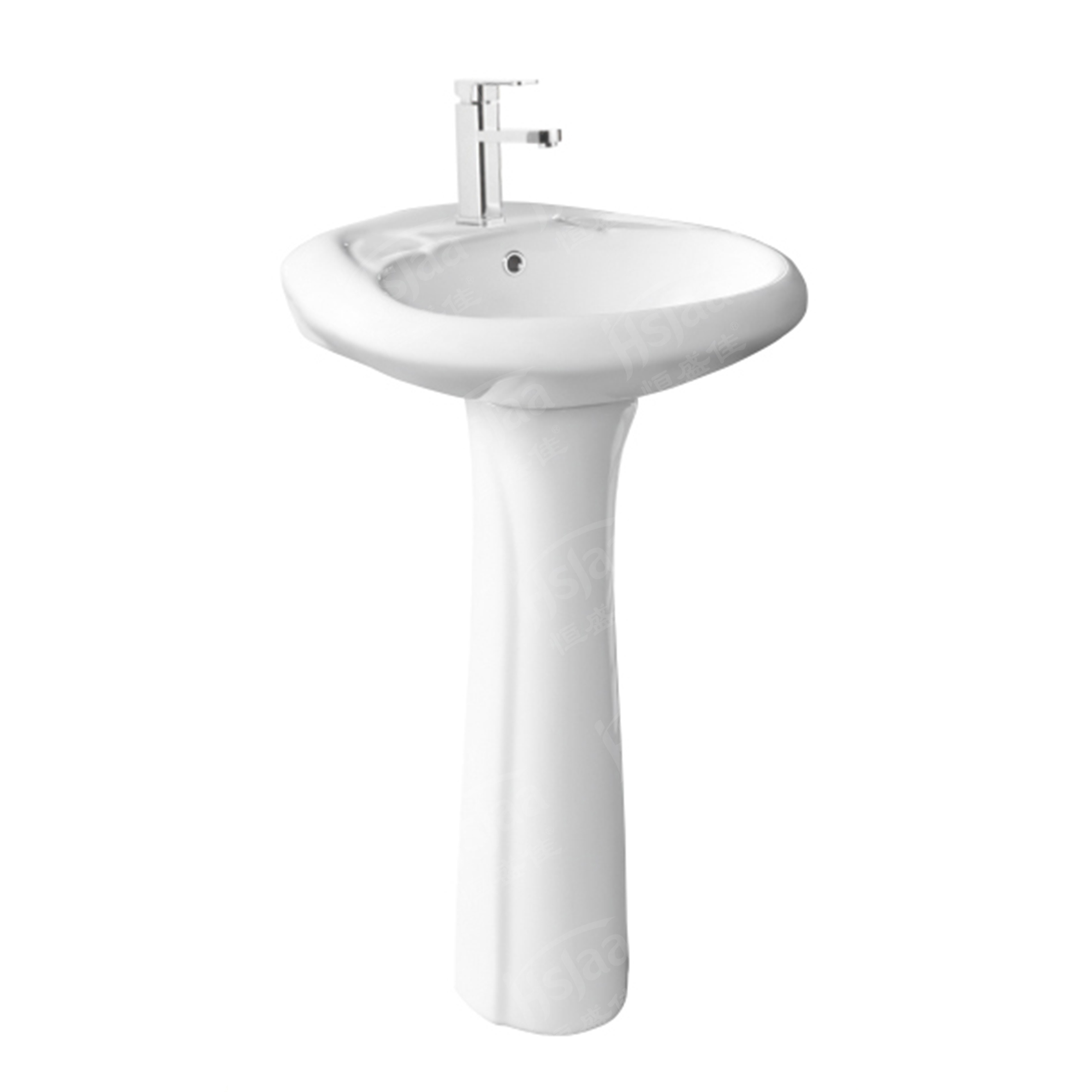Manufacturer factory stock oval two piece basin sink pedestal sink
