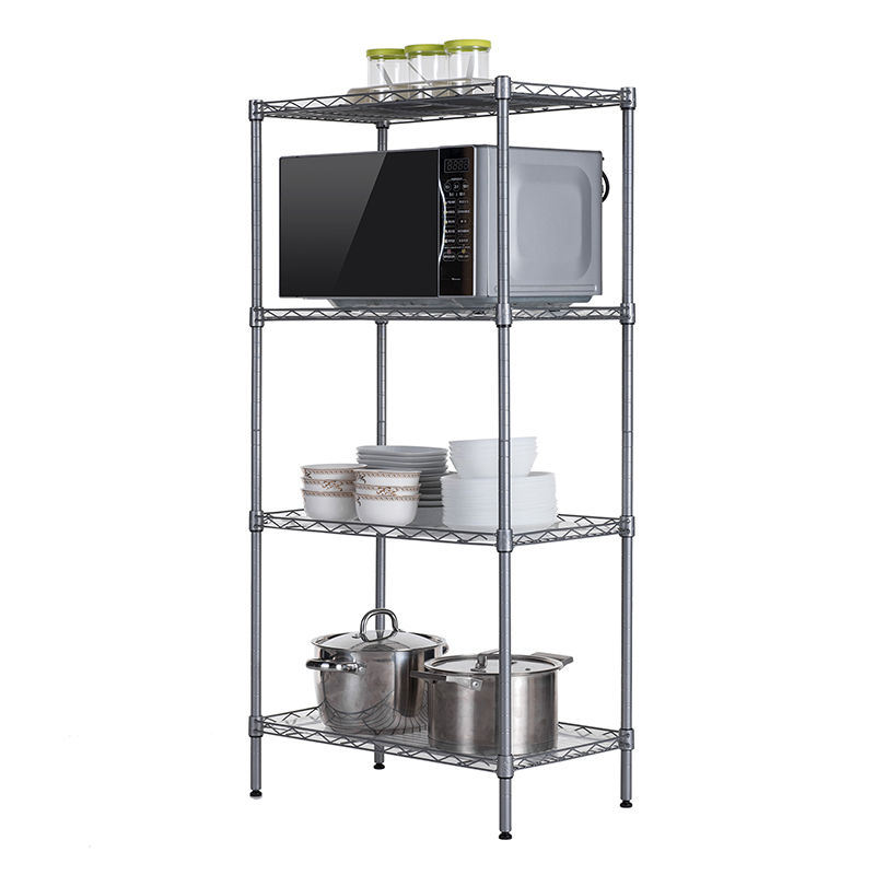 4 Tier Adjustable Storage Shelf Metal Storage Rack Wire Shelving Unit for Laundry Bathroom Kitchen