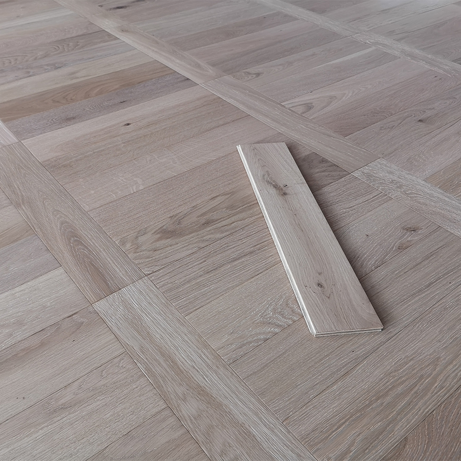 Light color european oak cross installing solid wood engineered fooring