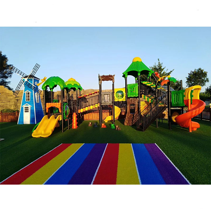 China factory kids toys equipment plastic slide Cartoon outdoor playground