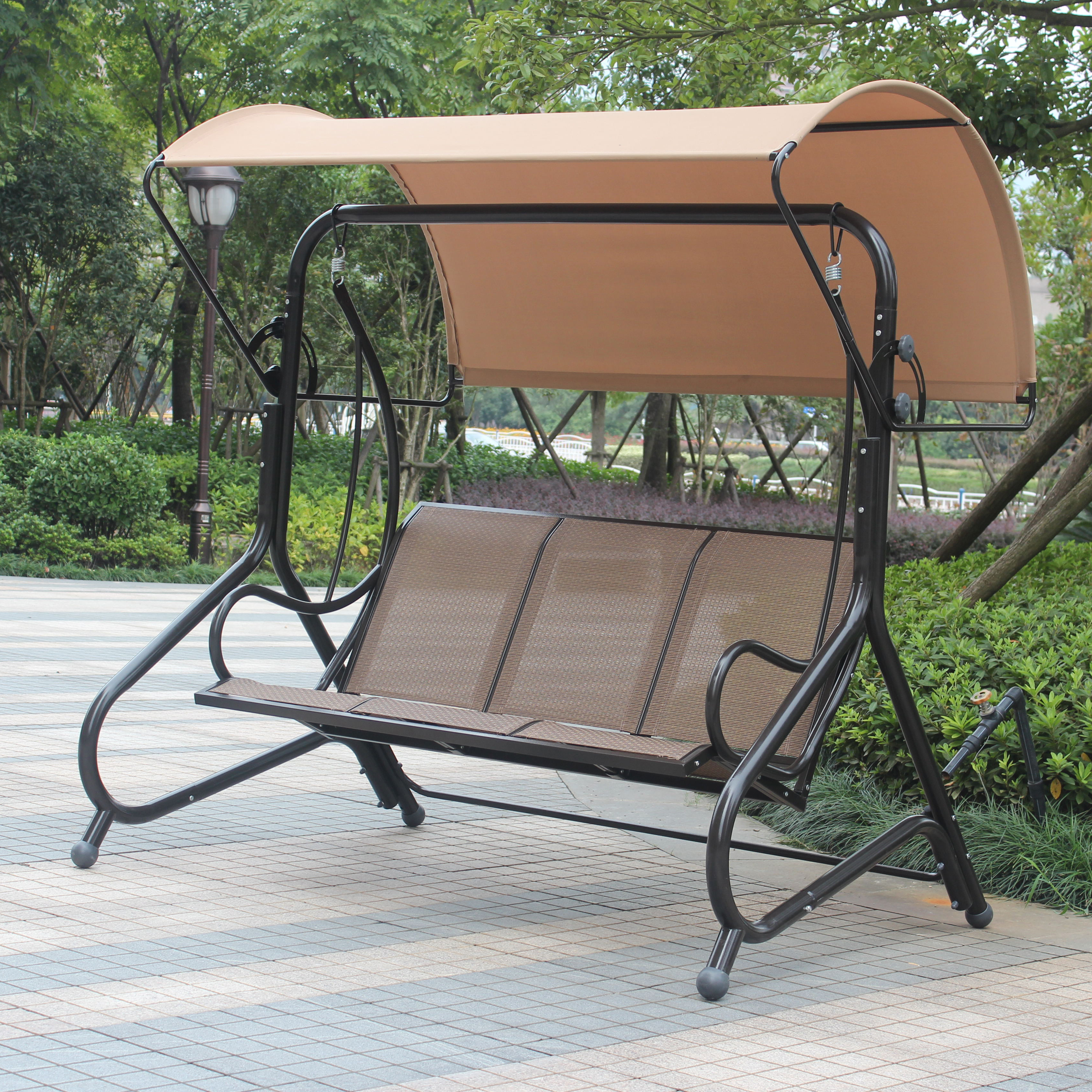 3 seat textilene swing chair