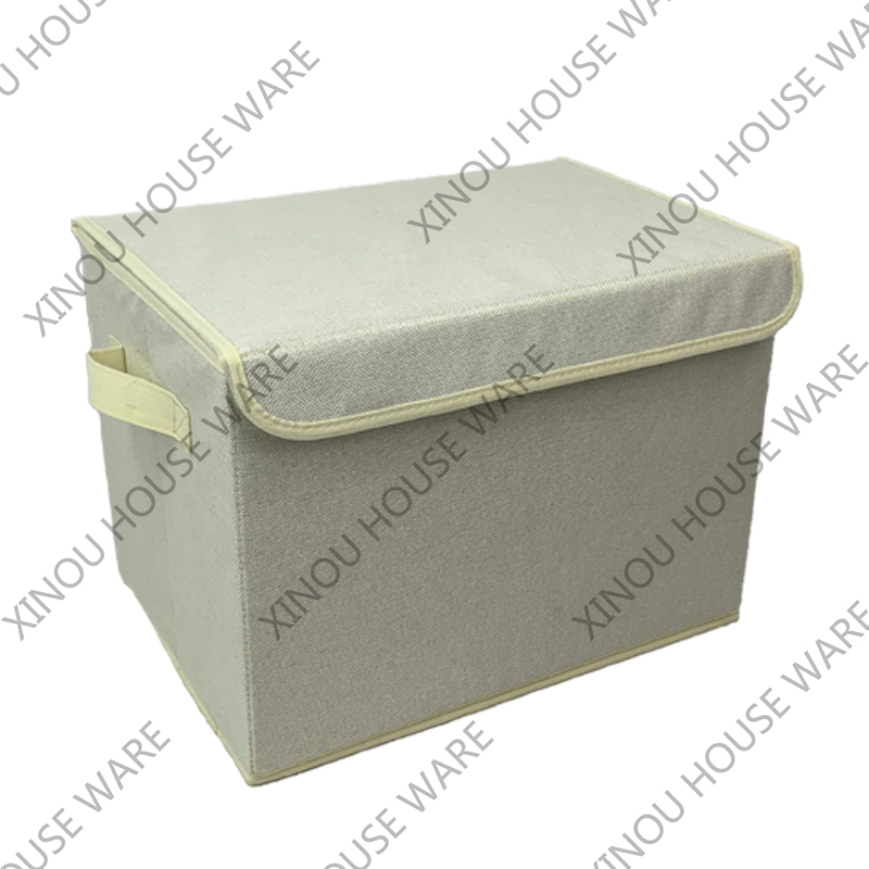 Hot Selling collapsible Linen Fabric Storage Cube with Lid