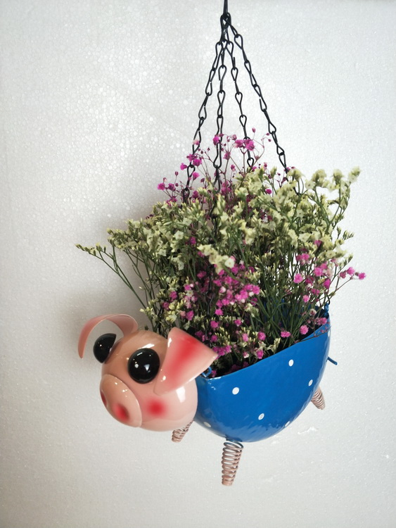 Cartoon Pig Flowerpot Chain Hanging