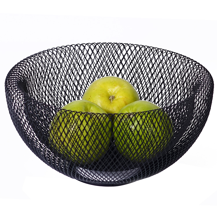 Good Quality Black Color Steel Mesh Fruit Basket