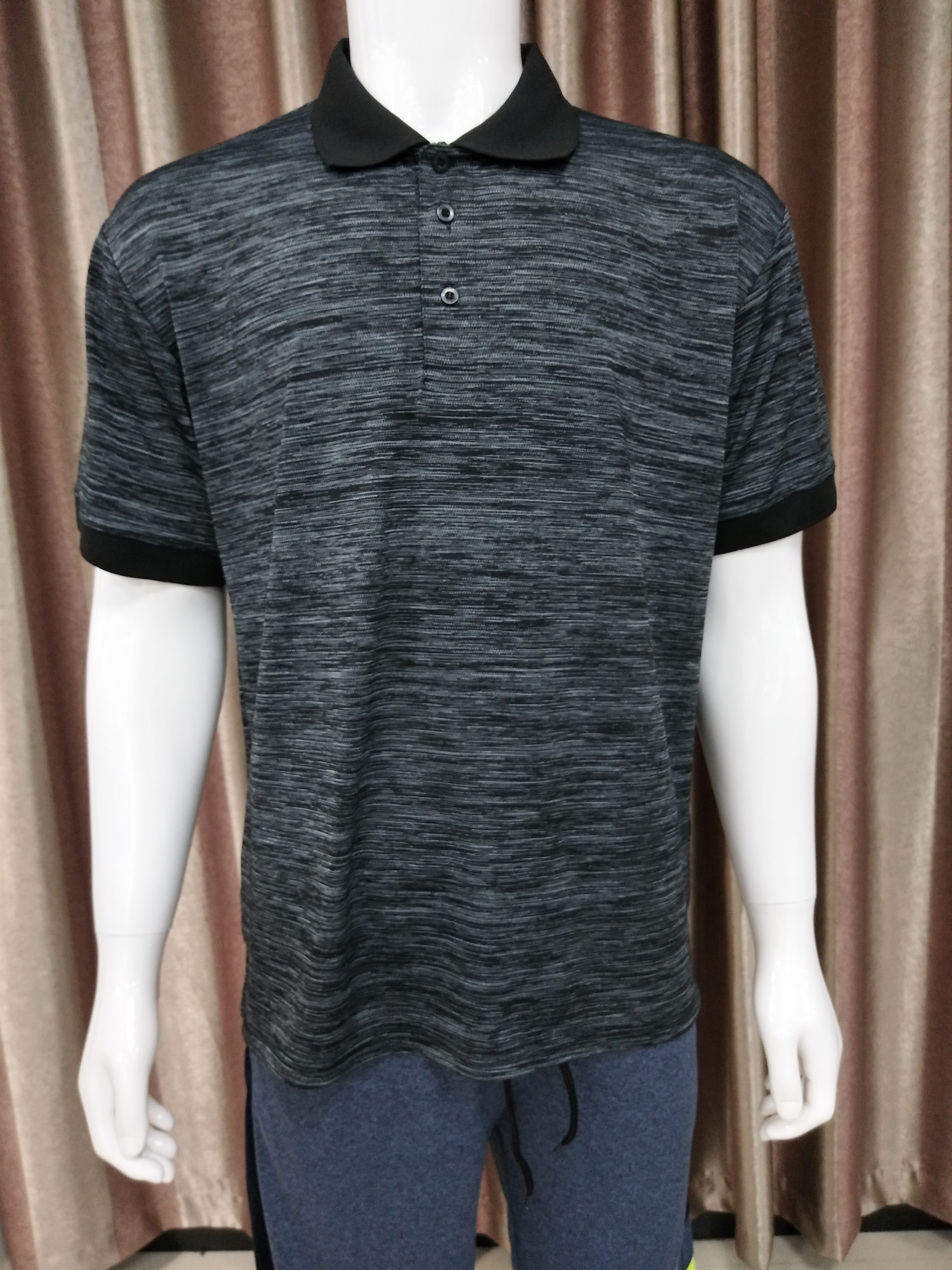 100% heather poly mens polo shirt