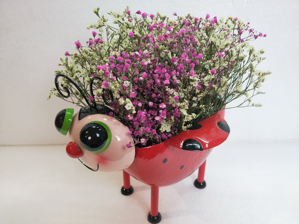 Cartoon Ladybug Flowerpot Decoration