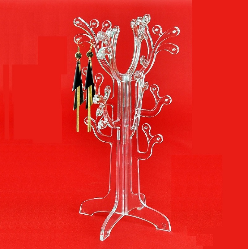 Personalized Elegant Clear 100% Acrylic Jewelry Rack Earring Stand jewelry display rack organizer rack