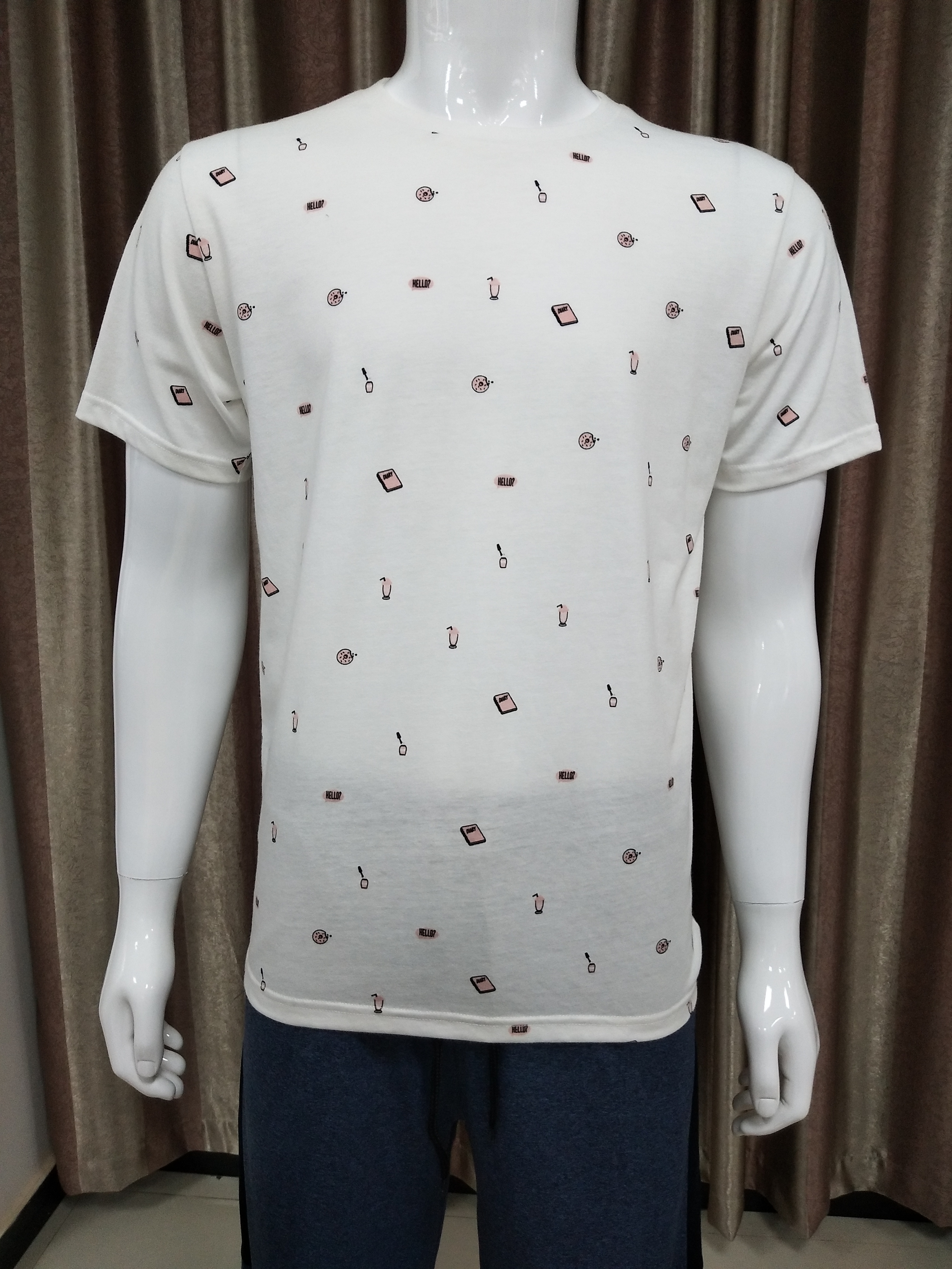 160gsm 100% cotton grey fabric print knitting T shirt