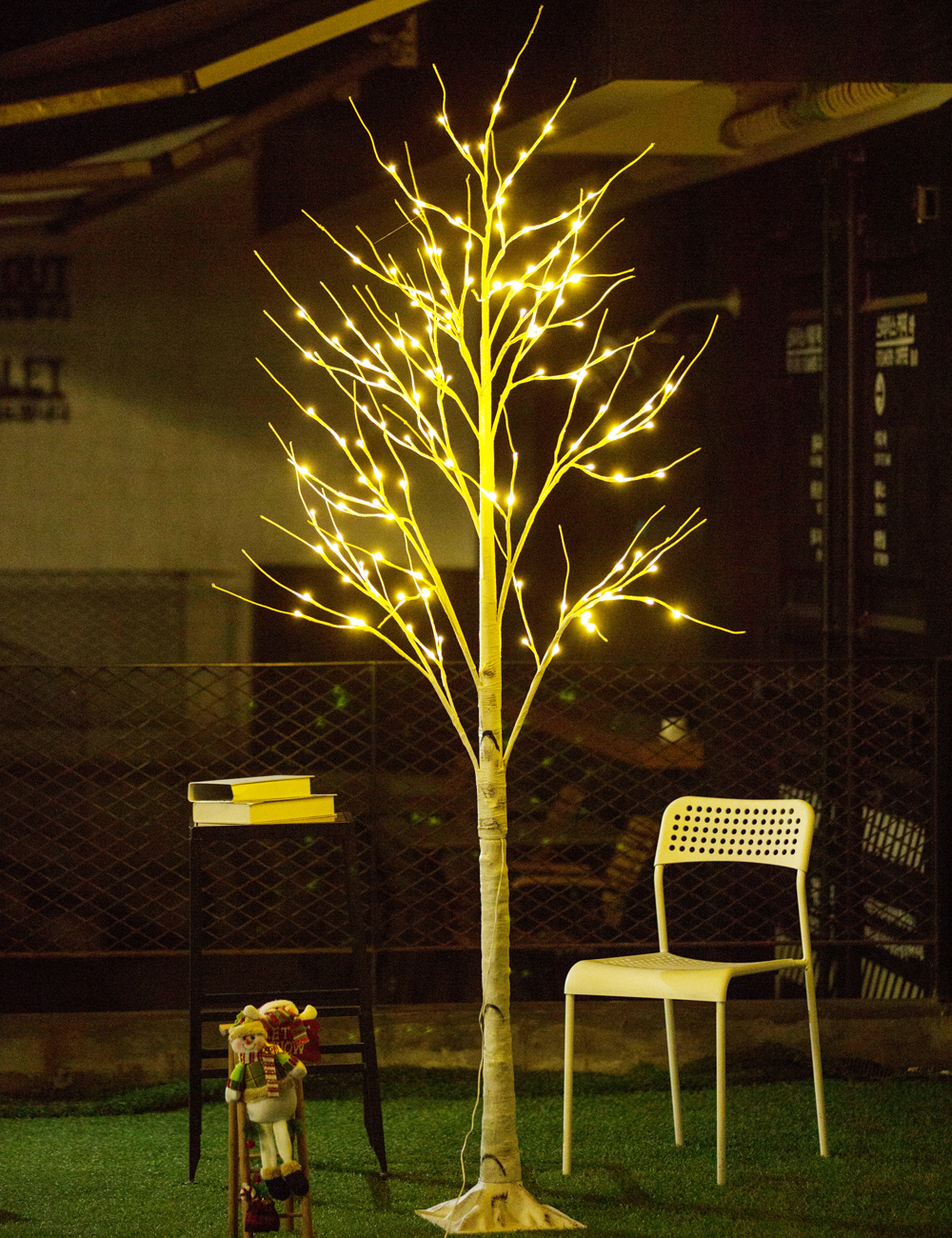 Bolylight 8ft136L warm white artificial birch tree LED light