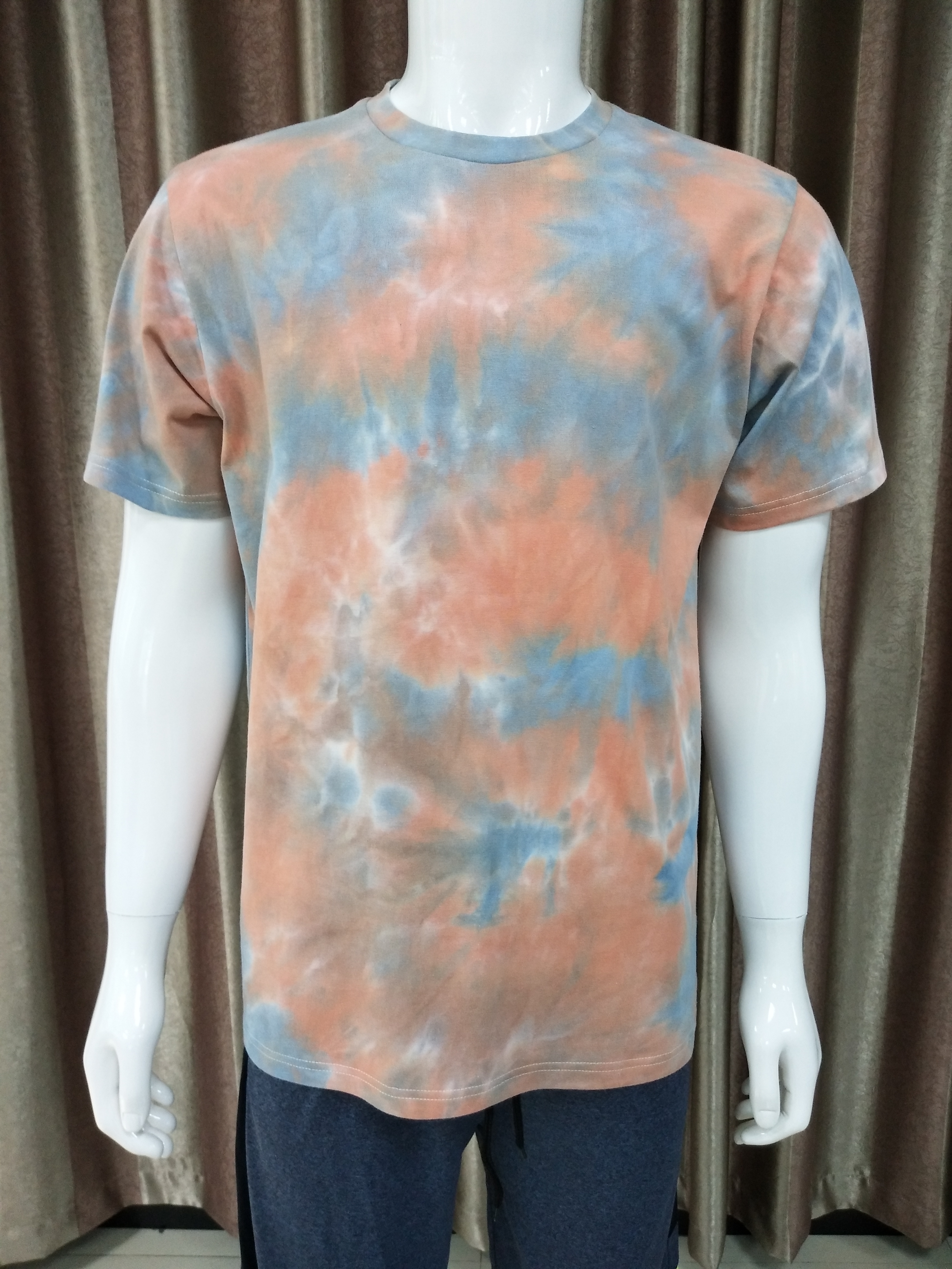 210gsm 100% cotton fashion grey fabric Tie dyed T-SHIRT
