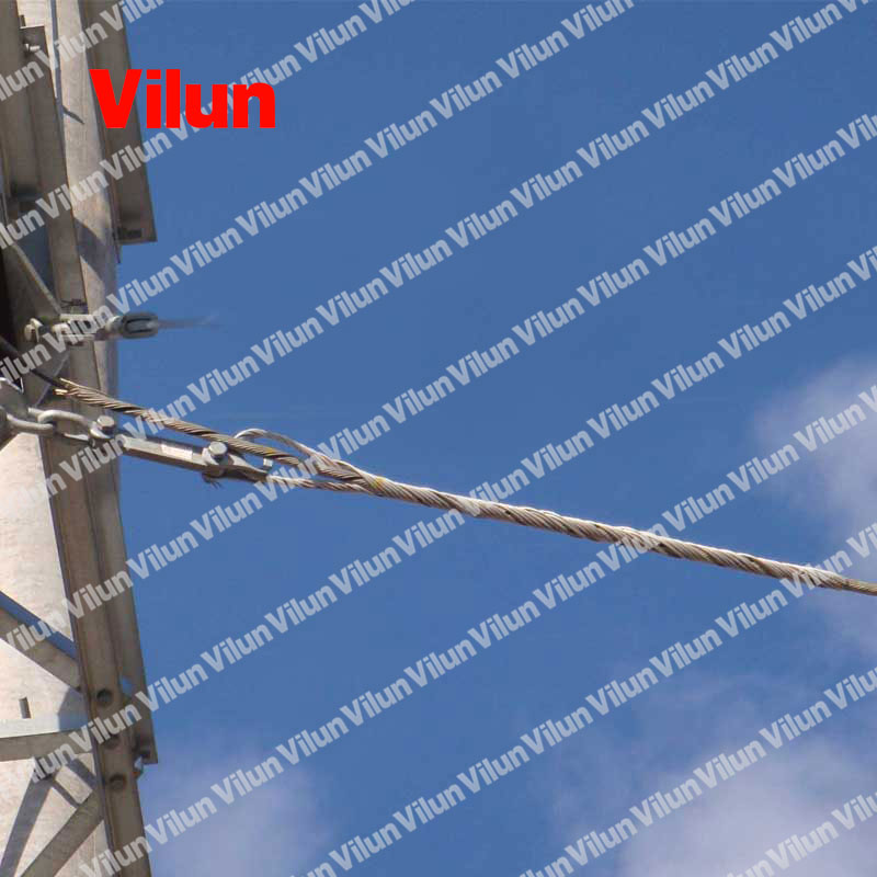 Limited, medium tension clamp for ADSS fiber optical cables