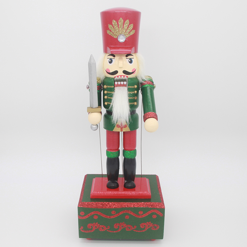 Classic Drummer Nutcracker Music Box Blue and Red Drum and Stand | 12.5” Tall Festive Collectible Nutcracker | Perfect for Any Decor Theme | 100% Wood