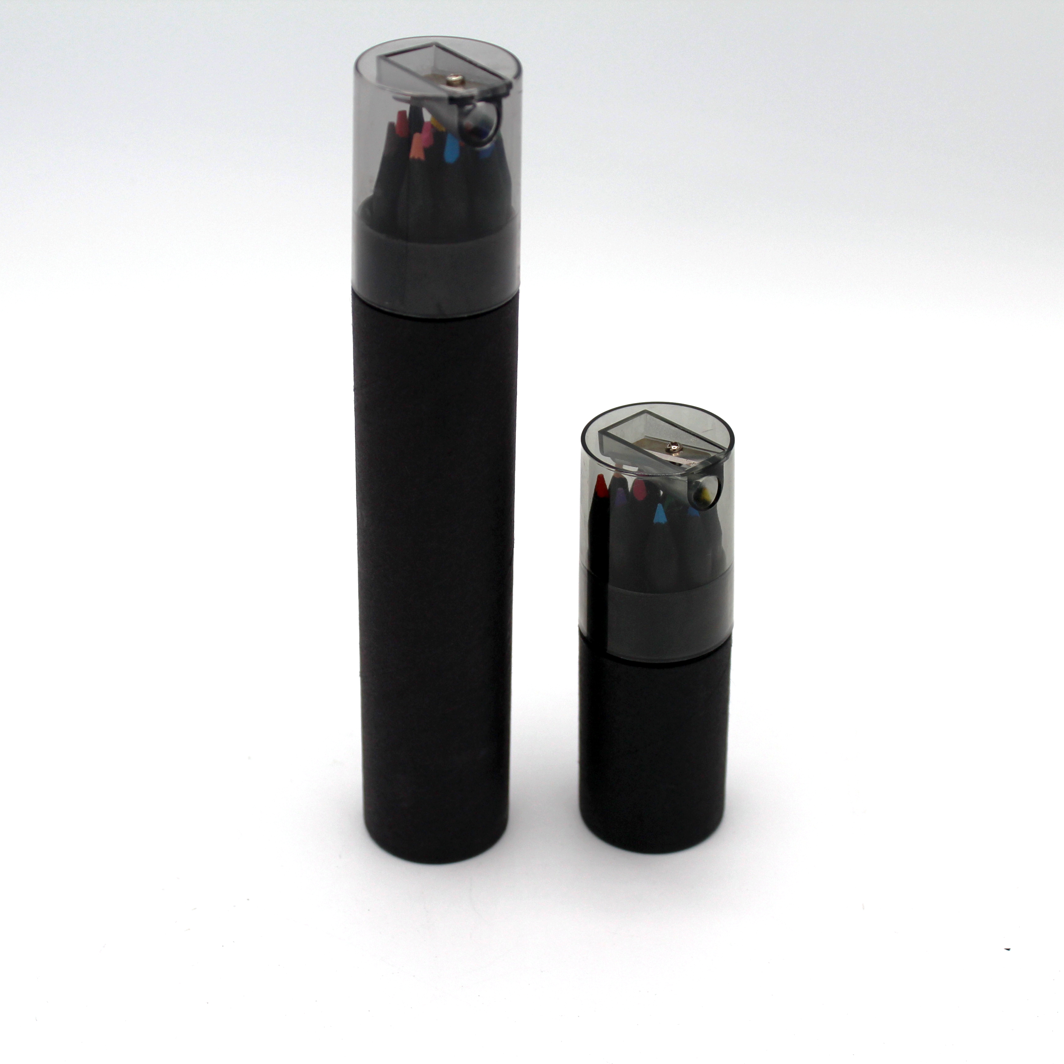 black wood 12/24 color-pencils with drum and sharpener