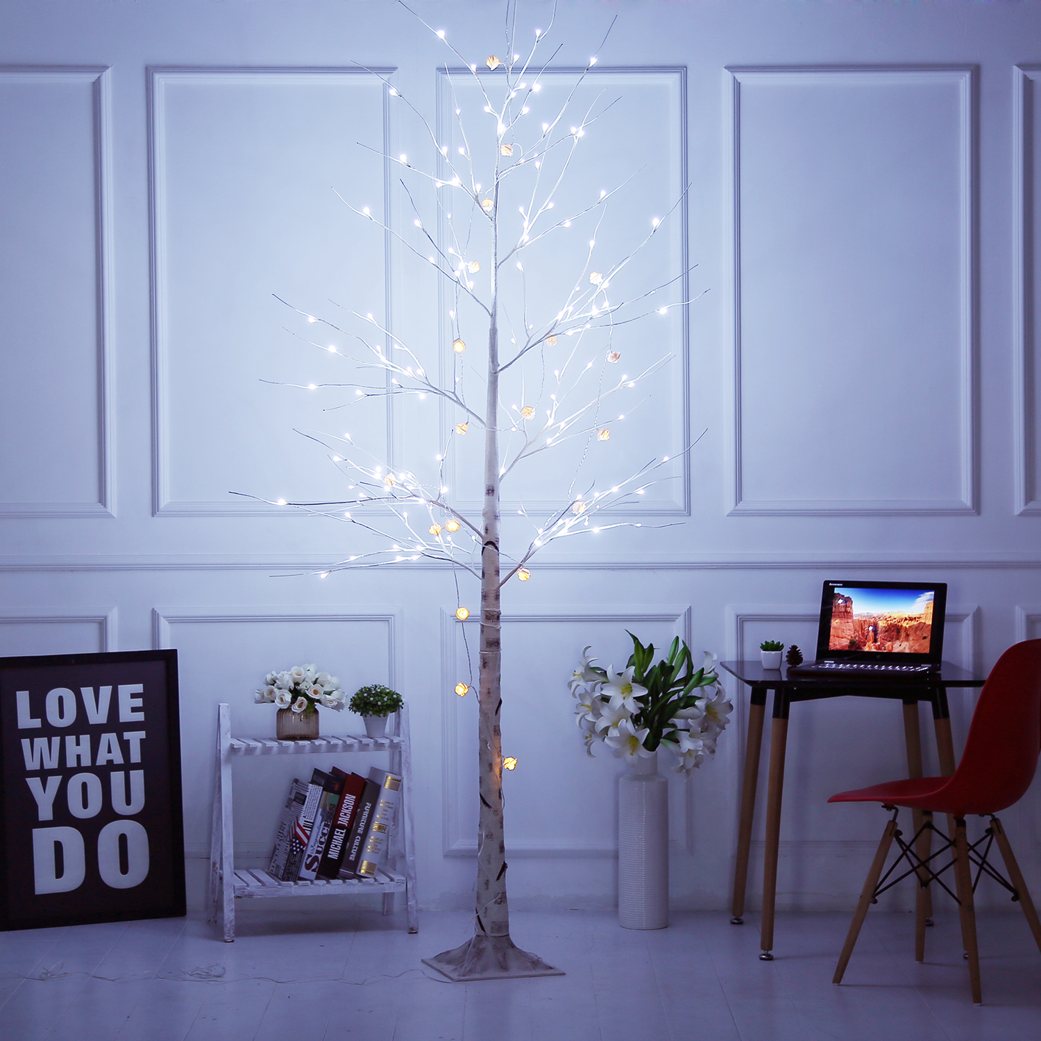 Bolylight 8ft136L white light artificial birch tree LED light