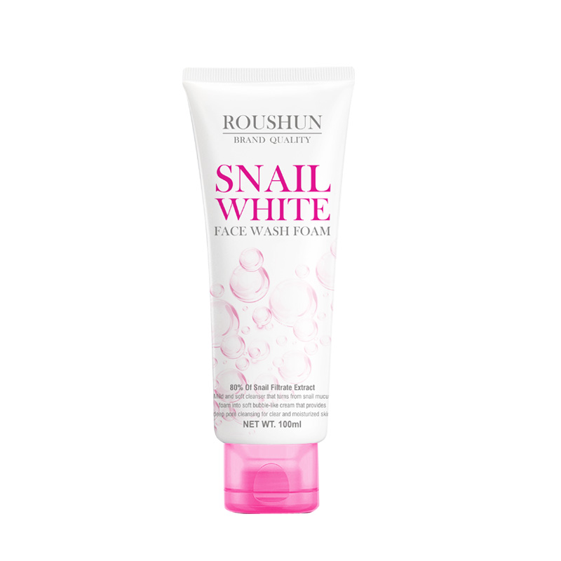 Roushun Snail White Face Wash Foam Facial Cleanser whitening skin Moisturizing Firming oil control