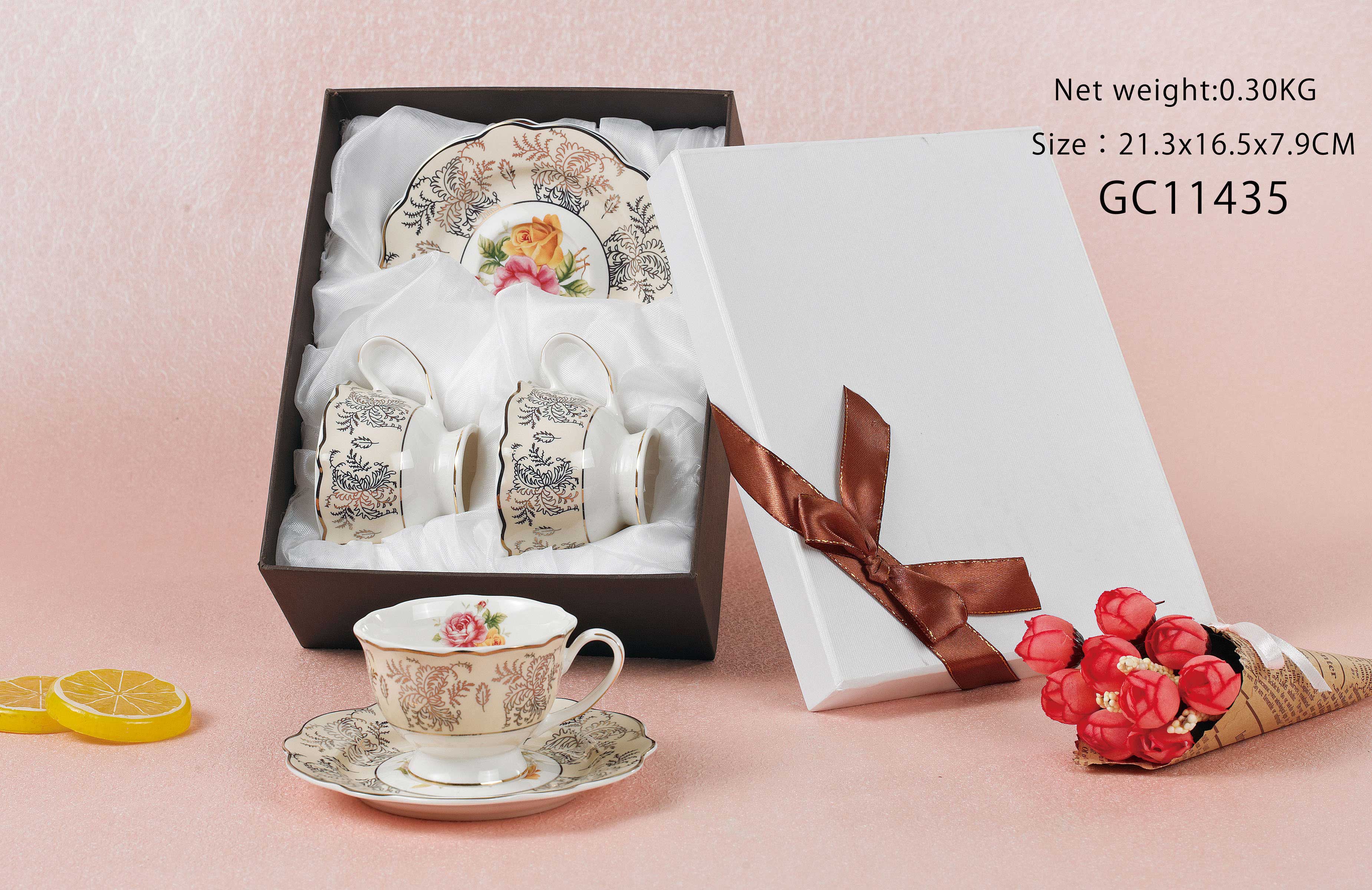 90CC HK SHAPE CUP&SAUCER - Set of 2