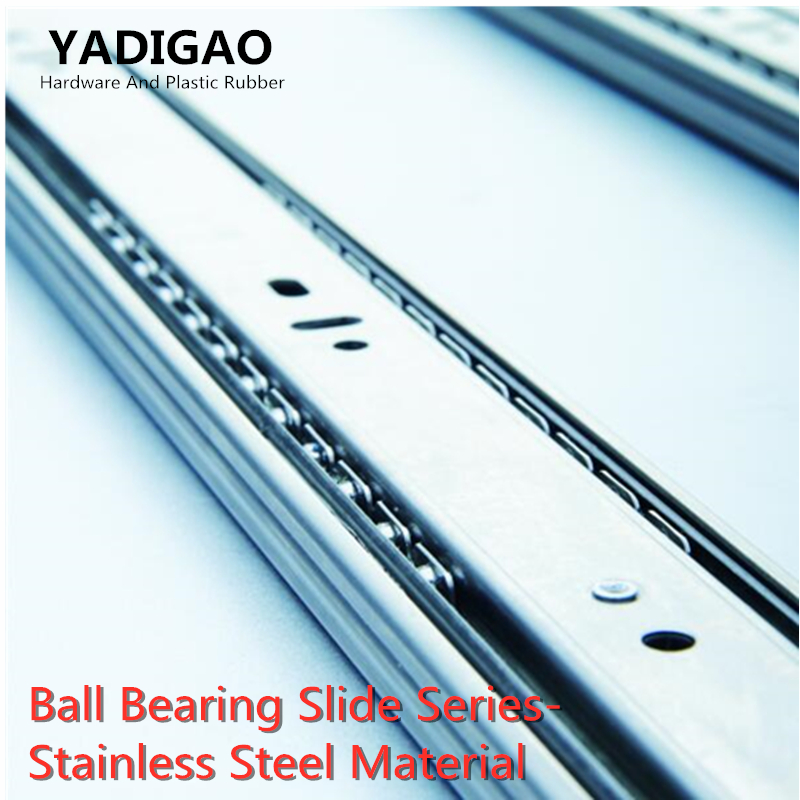 43/35MM Silent quiet ball bearing slide stainless steel 3 folders