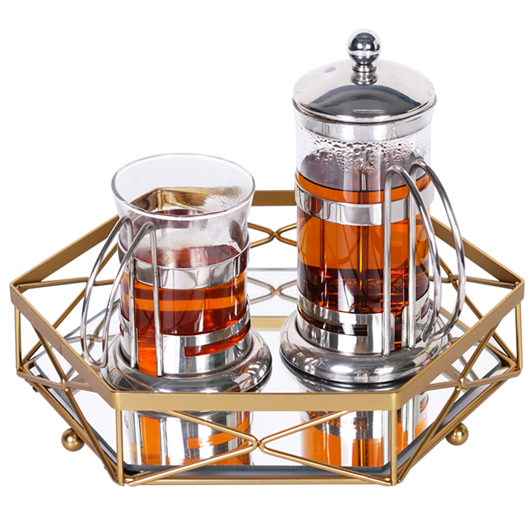 Decorative Mirrored Serving Tray Living Room Dessert Decoration Tray Bathroom Jewelry Storage Tray