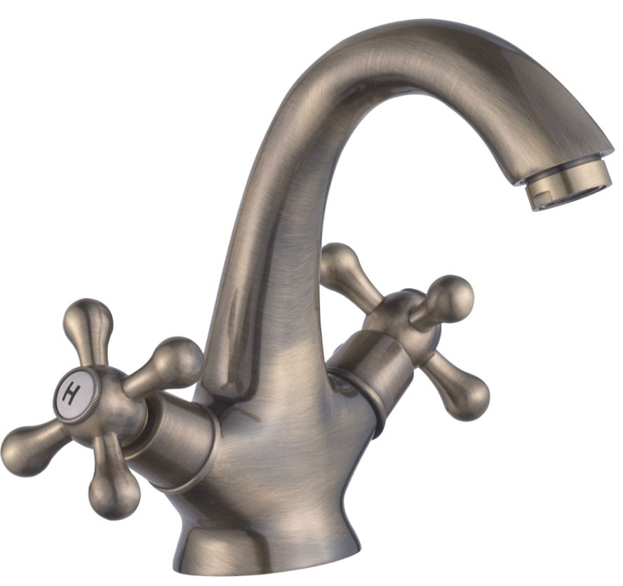 Double Handle Bronze Basin Faucet