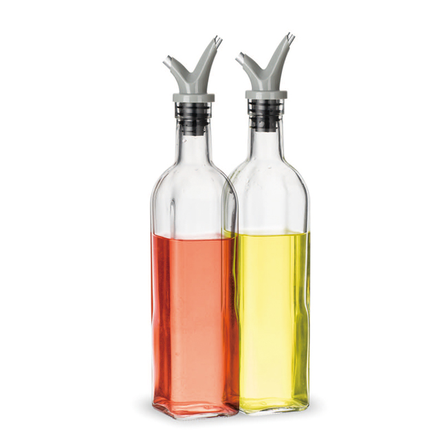 Olive Oil Dispenser 17oz Olive Oil Bottle and Vinegar Bottle Glass Set