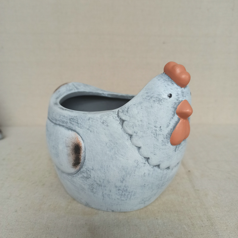 Grey Chicken/ Cat/ tortoise/ Rabbit Pot, Cerramic Flower Pot