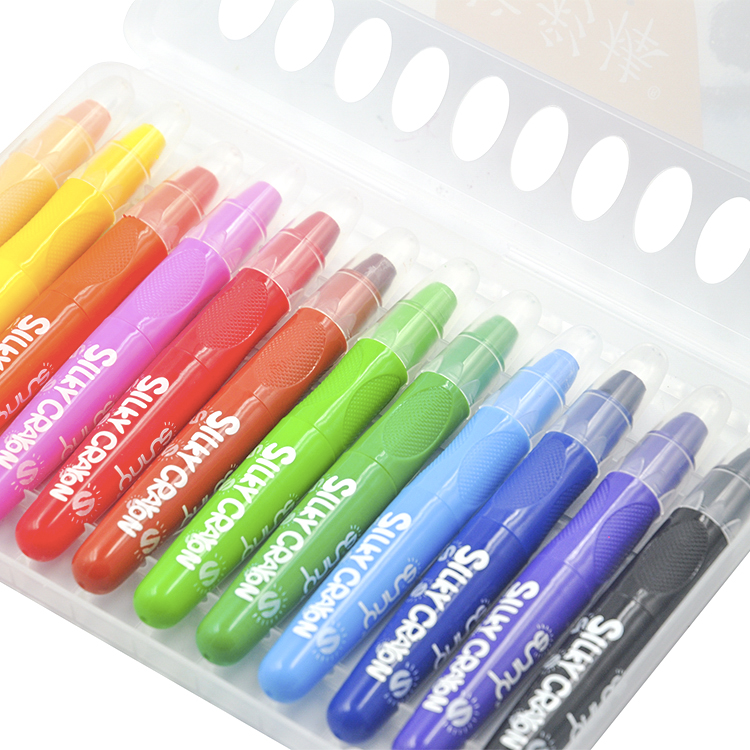 Gel crayon OEM hot selling best buy 12colors washable crayon gel silky crayon for painting