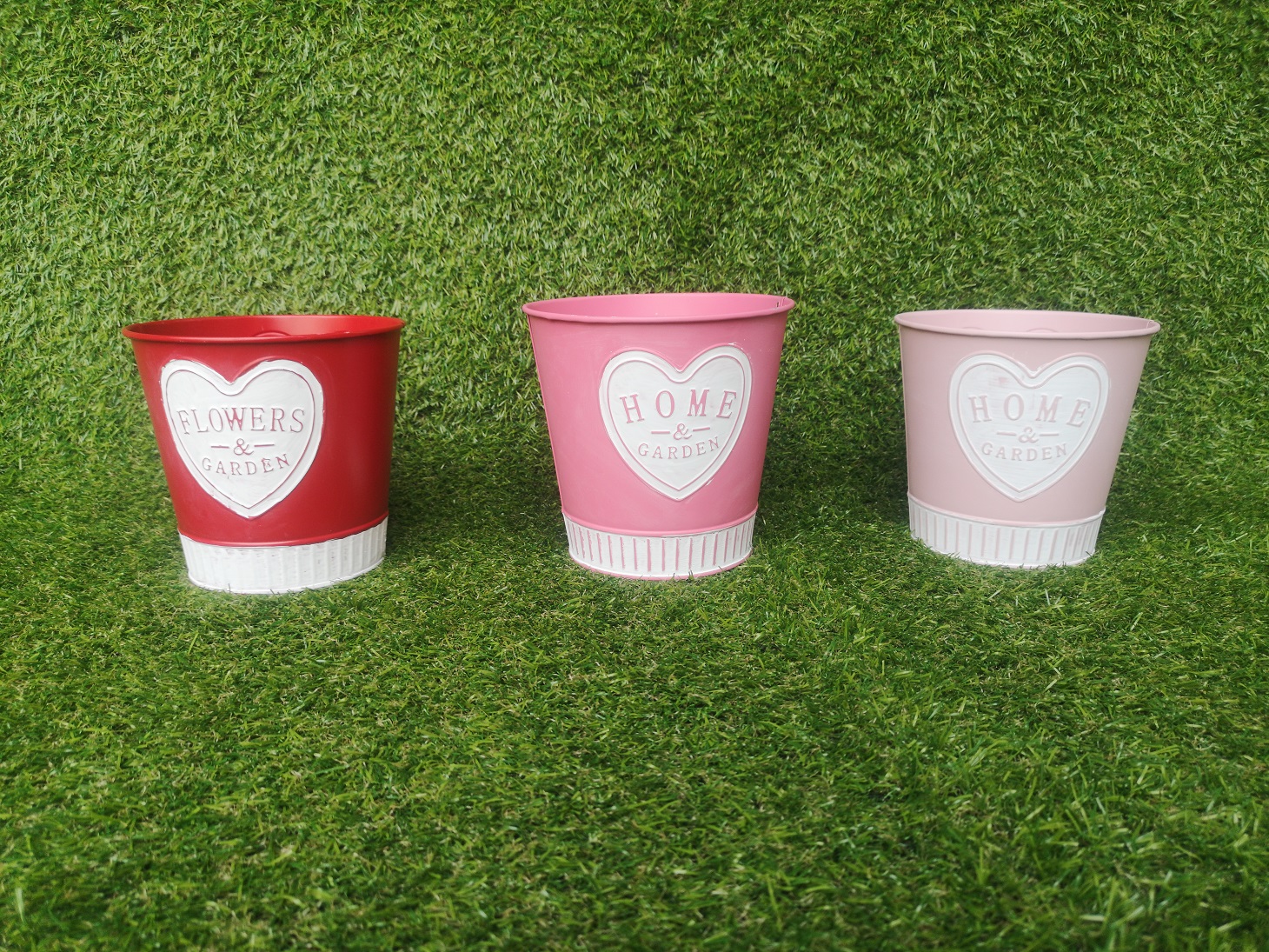 VALENTINE'S DAY RED zinc pot purple with white washed flower vase