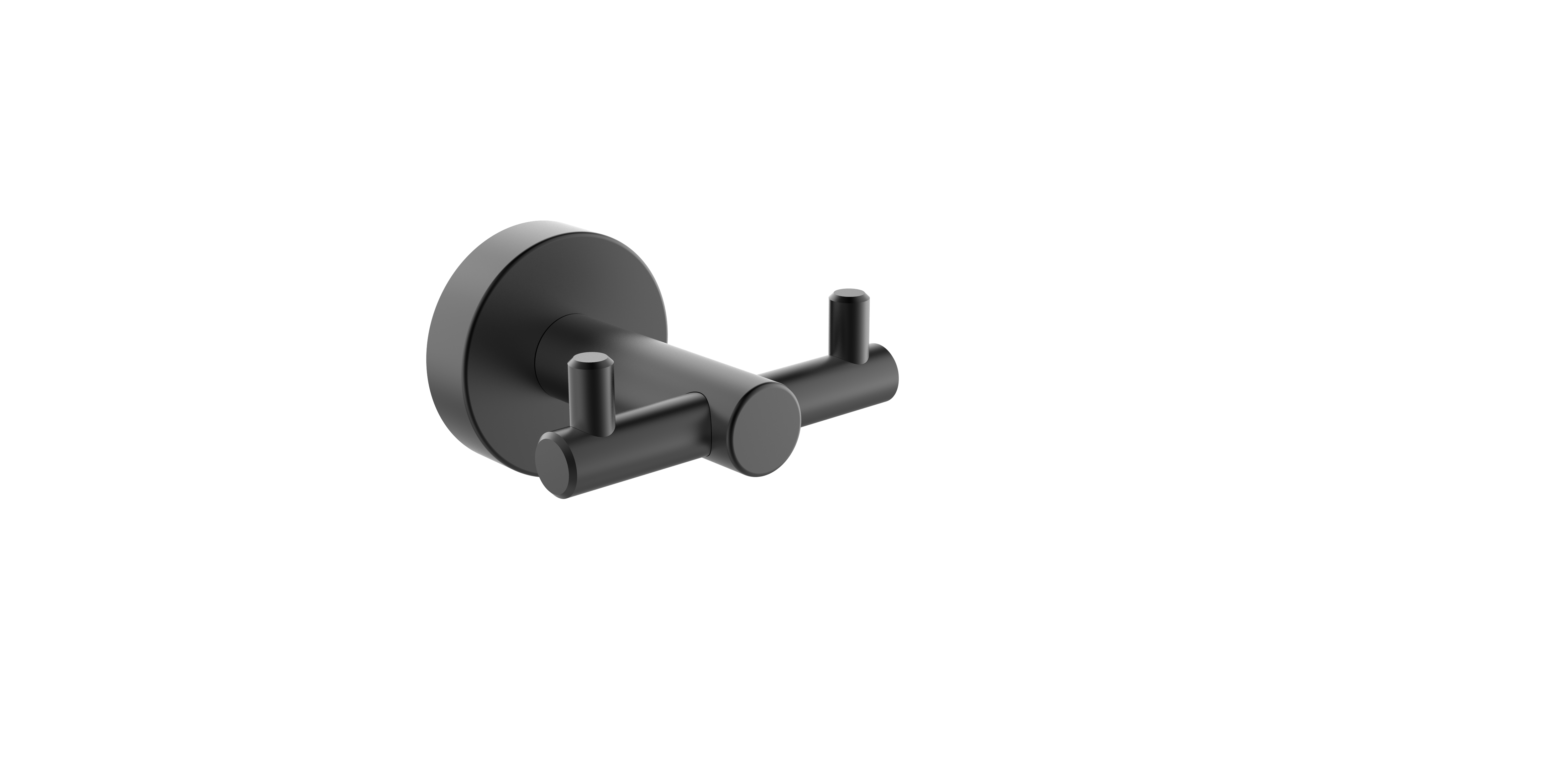 Aluminum matt black double row hook