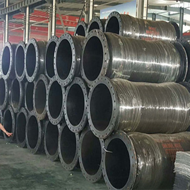 length large diameter slurry dredging hose pipe tube with flange / rubber dredging hose