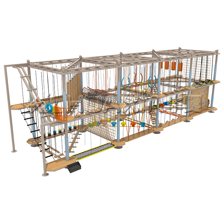 Hottest Selling Indoor Playground Climbing Rope Kids Ninja Adventure Indoor Ropes Course