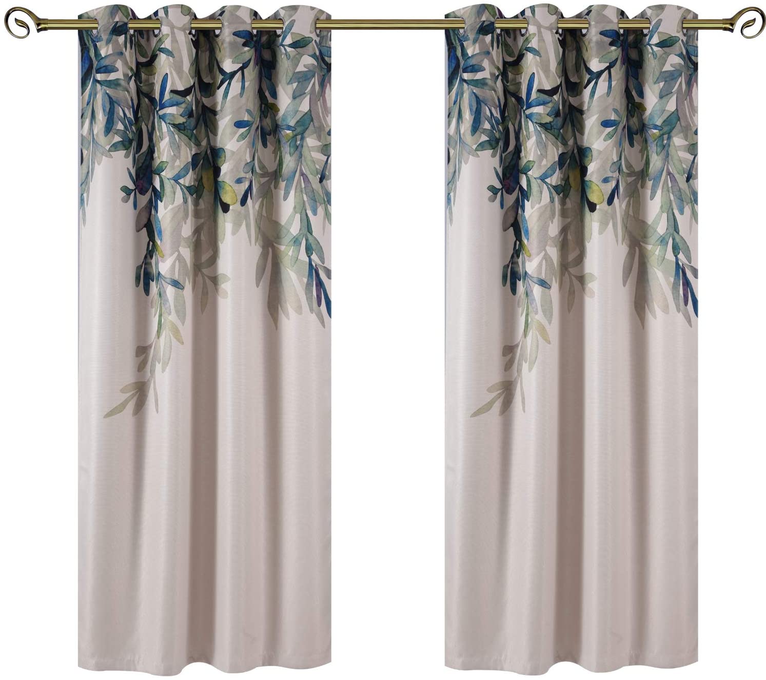 Weeping Leaves Digital Printing sunout Curtains