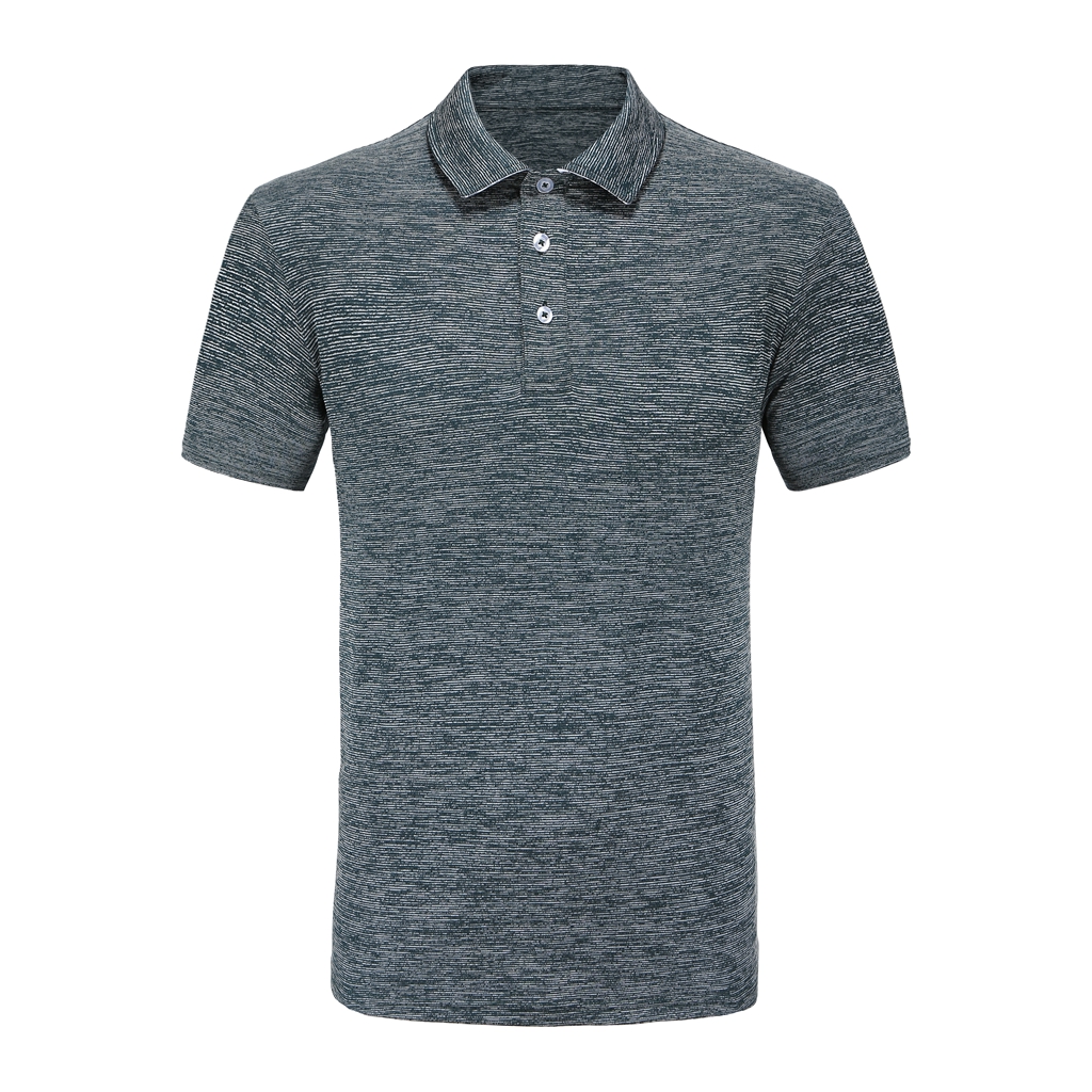 summer/spring melange hard collar POLO short sleeve shirt