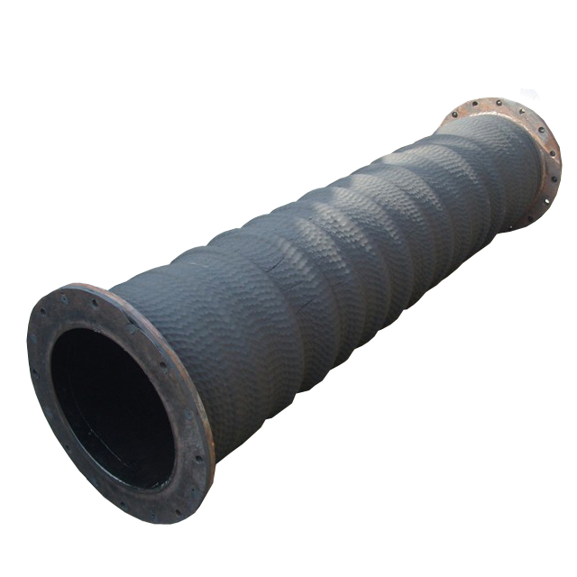 Large diameter rubber hose dredging suction hose and discharge rubber hose with stainless steel flanges