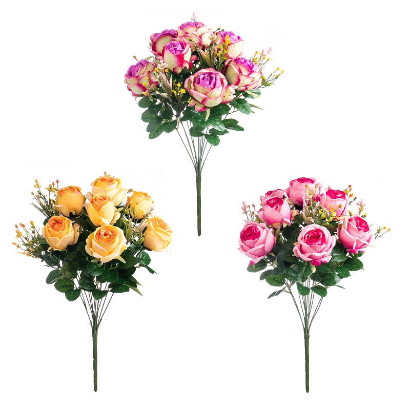 12127012 silk rose bush X12 stems