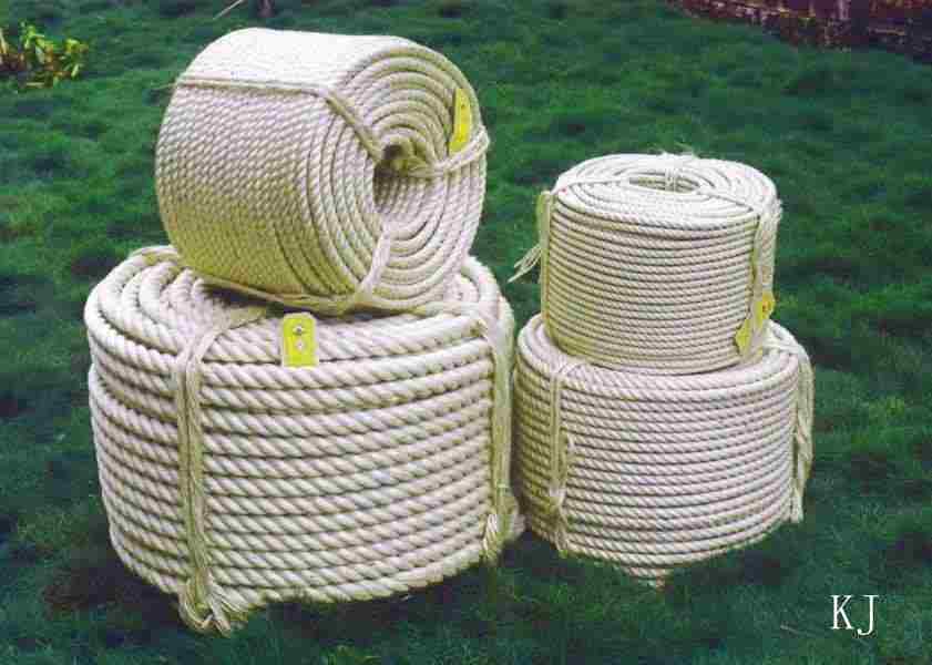 bleached and white sisal rope