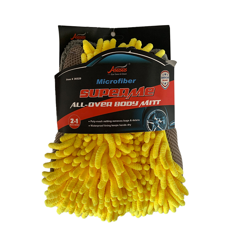 Premium scratch-free car cleaning wash mitt microfiber two side
