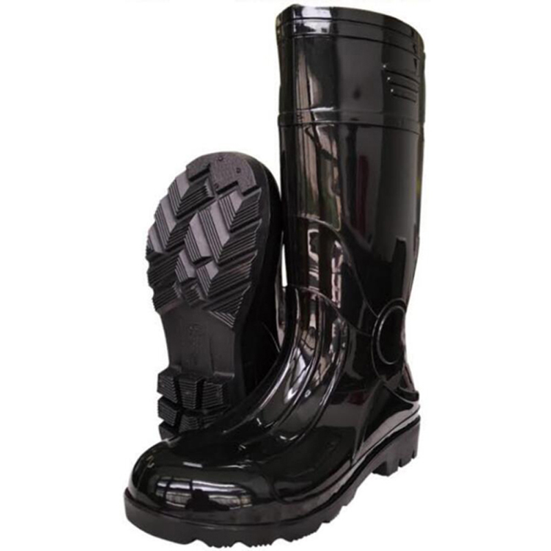 39cm High Safety PVC Boots with Steel Toe Cap & Steel Midsole with Shiny Finished