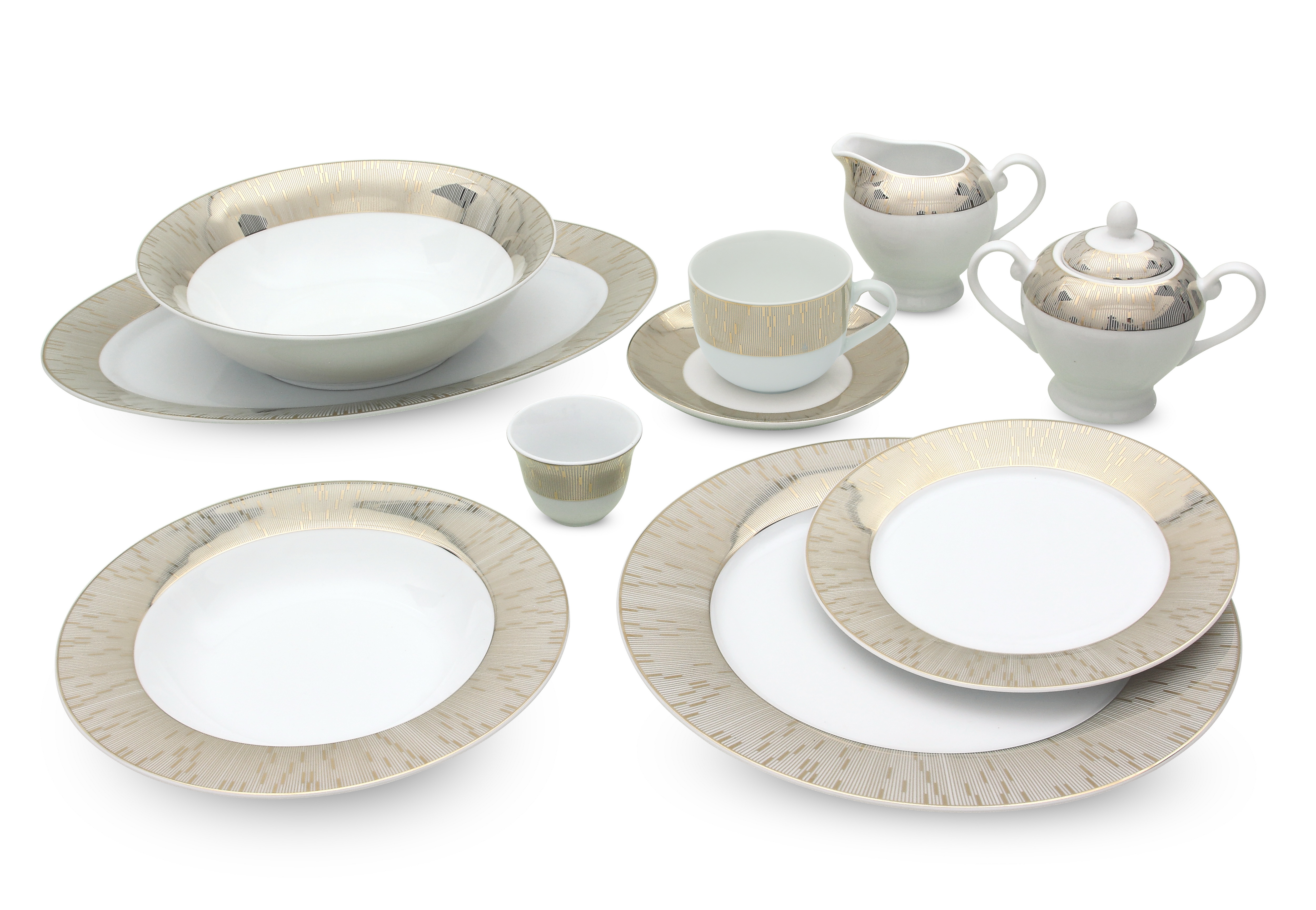 53pcs super white porcelain dinner set