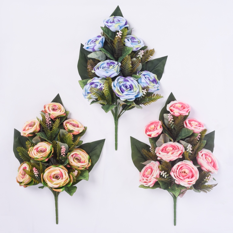 13127022 silk rose bush X13 stems