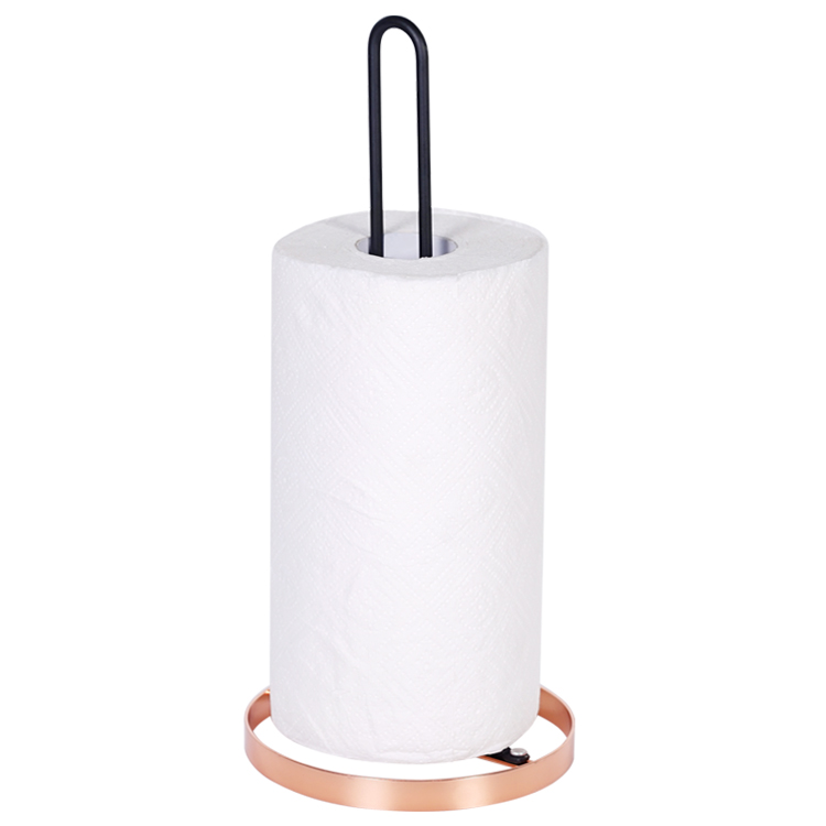 Wholesale Classic Kitchen Standing Cooper Plated Steel Roll Paper Towel Holder