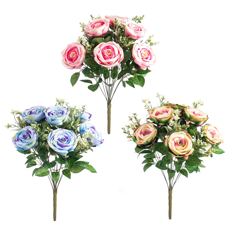 12127010 fabric rose bush X12 stems