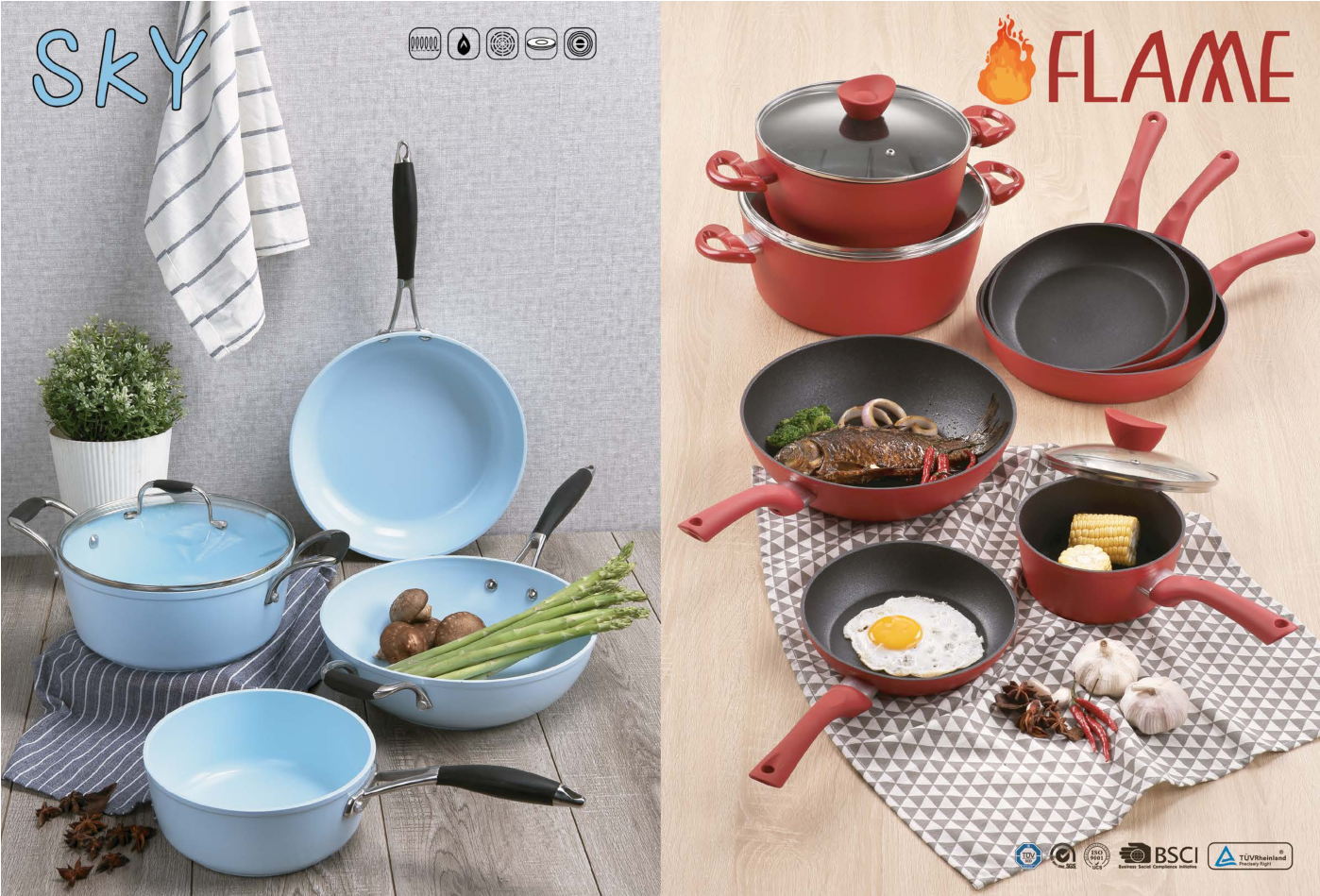 SKY & FLAME series forged aluminium non-stick cookware