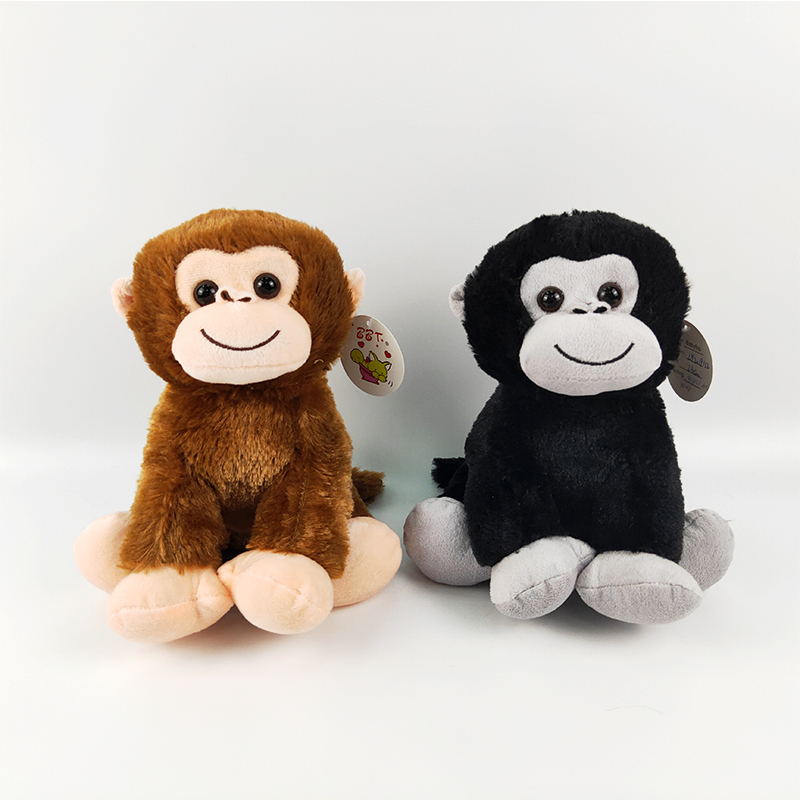 Plush sitting monkey toy soft stuffed monkey