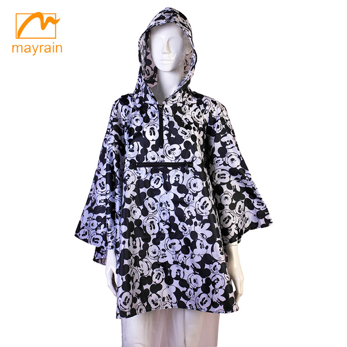 Nylon printing lady promotion rain poncho