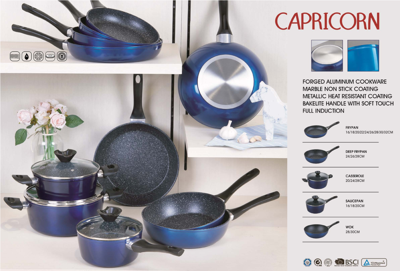CAPRICORN series forged aluminium non-stick cookware